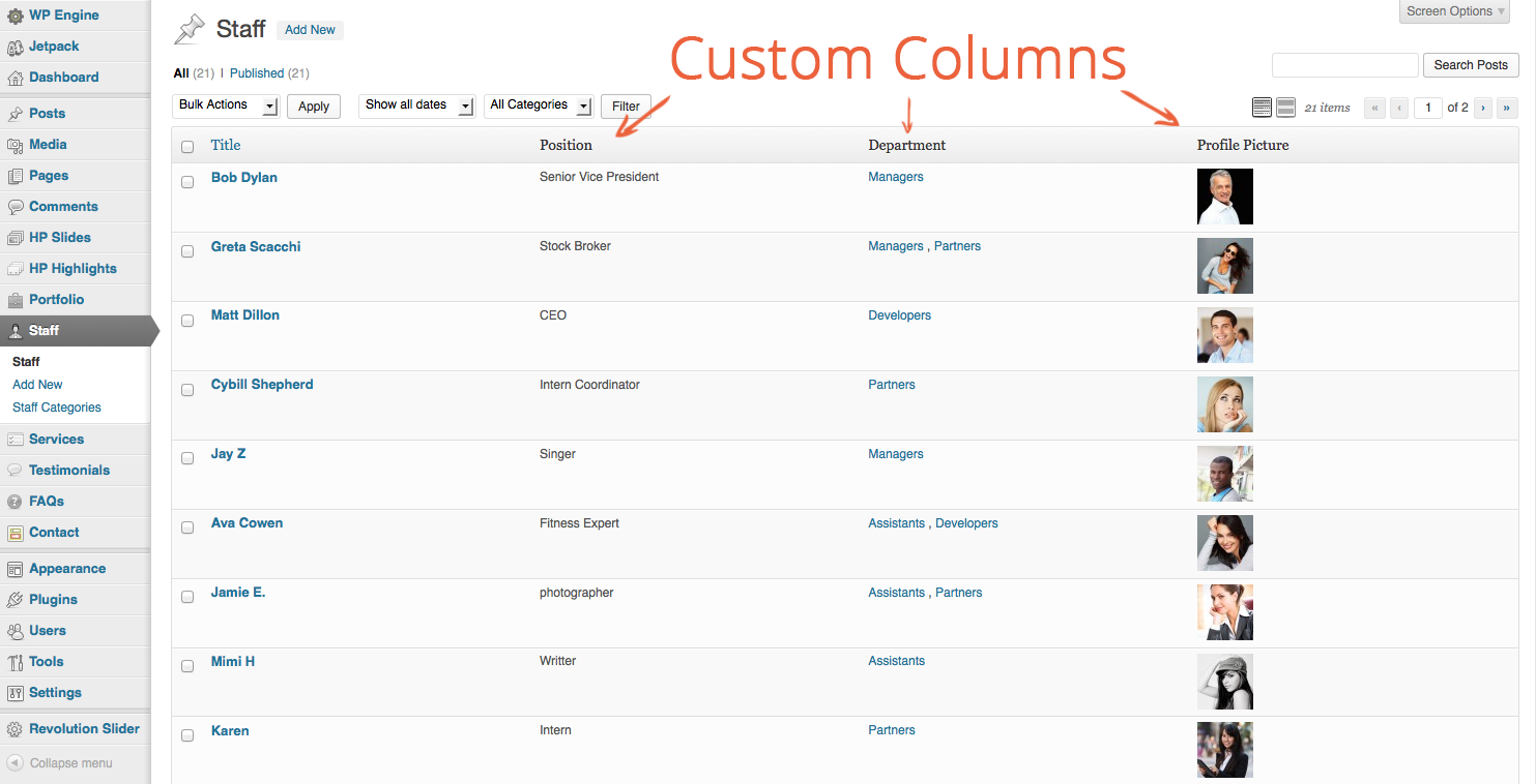 Custom Post Types Ferron Group